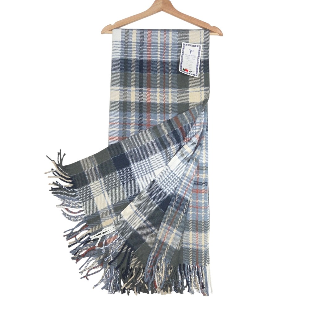Penedo Jacquard Throw Blanket Plaid Multi 50x70 Cotton Blend Made in Portugal